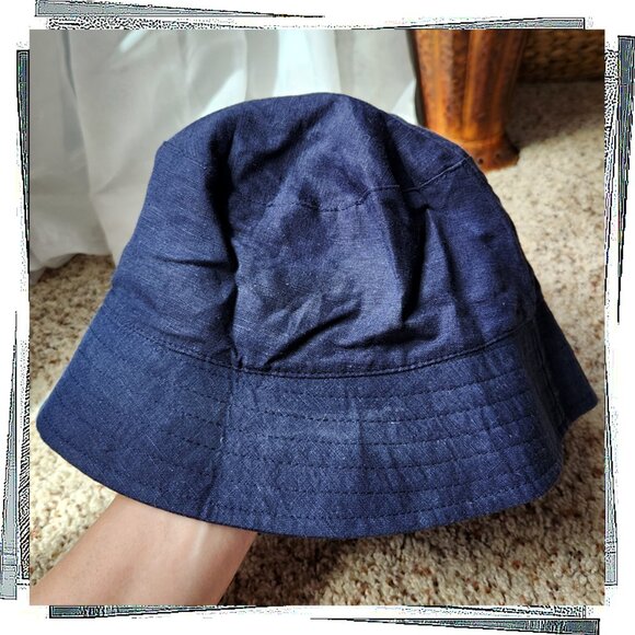 Anthropologie Navy Blue Hat with Floral Detail - Picture 2 of 4